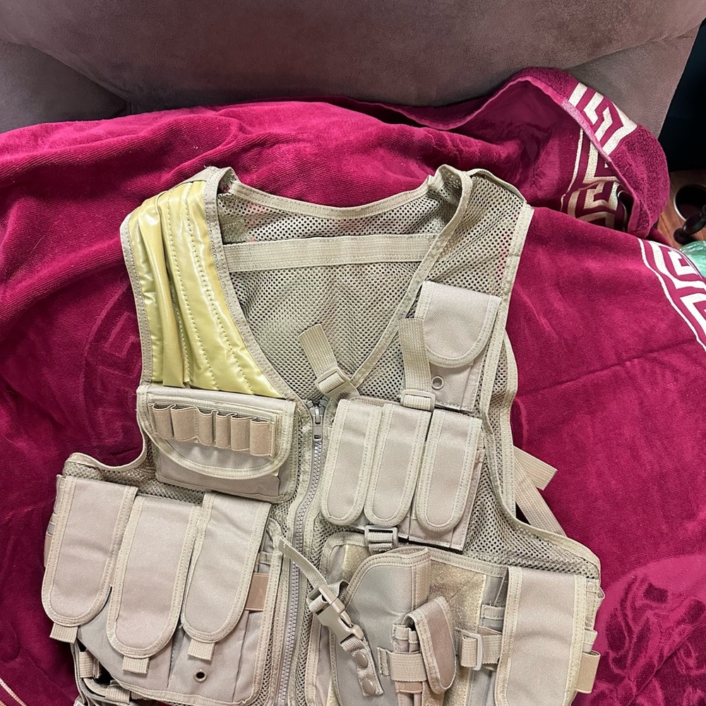 Tactical Beige Vest with Yellow Accent new never worn.
